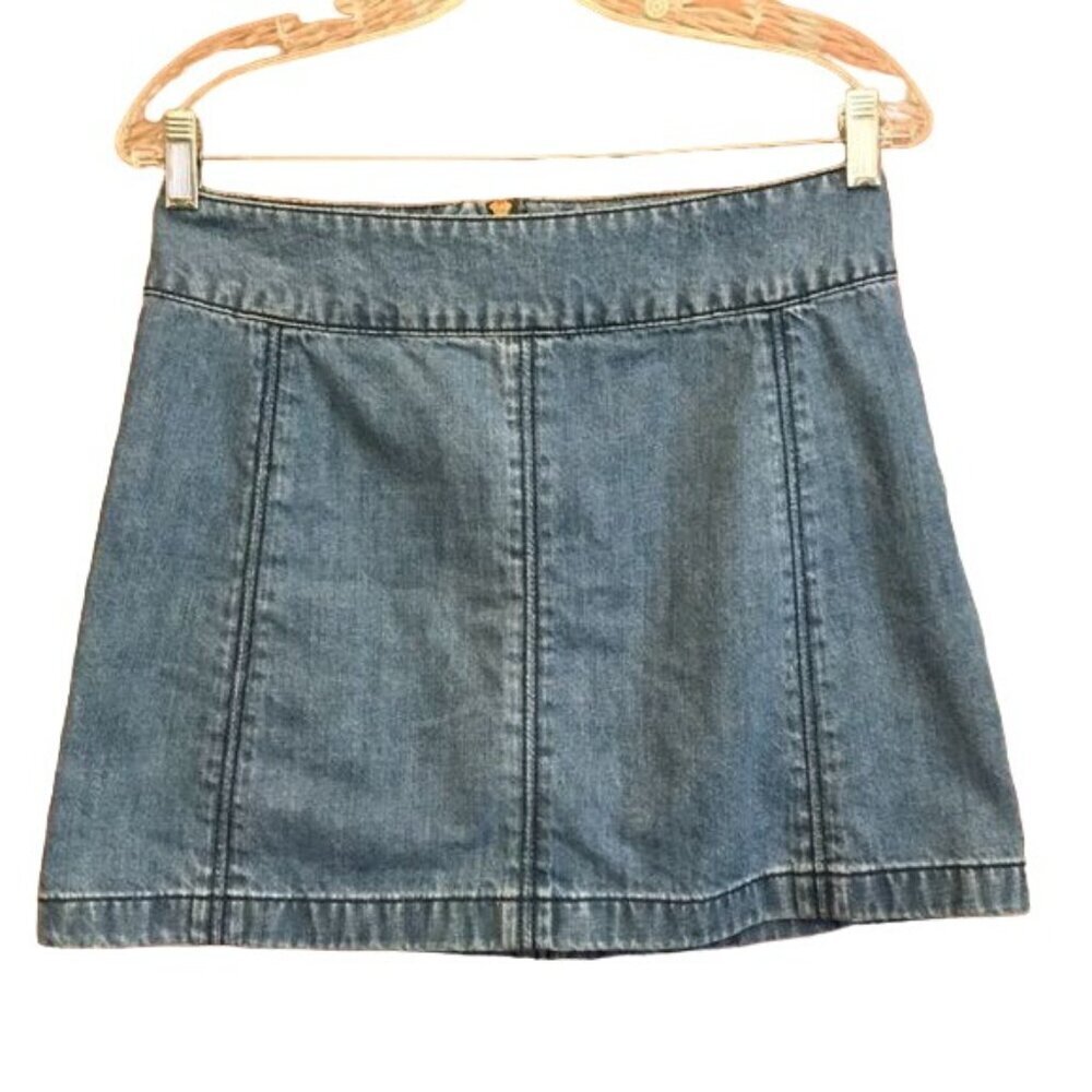 Free People Womens Denim Mini Skirt Size 6